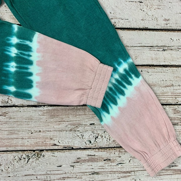NWT Small PINK Victoria’s Secret High Waist Campus Joggers Tie Dye Sweatpants VS - Picture 2 of 10